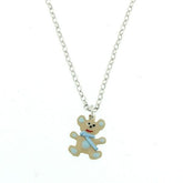 KIDS SILVER AND ENAMEL BEAR NECKLACE