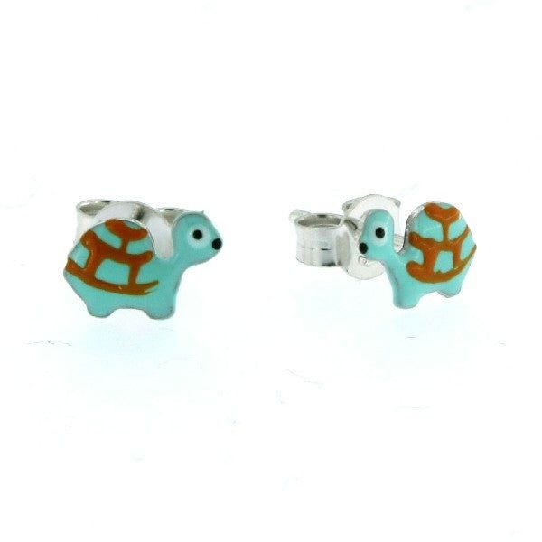PENDIENTES KIDS PLATA Y ESMALTE TORTUGA
