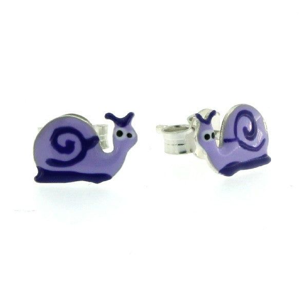 BOUCLES D'OREILLES KIDS ESCARGOT ARGENT ET ÉMAIL