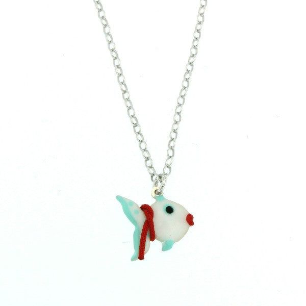 COLLAR KIDS PLATA Y ESMALTE PEZ