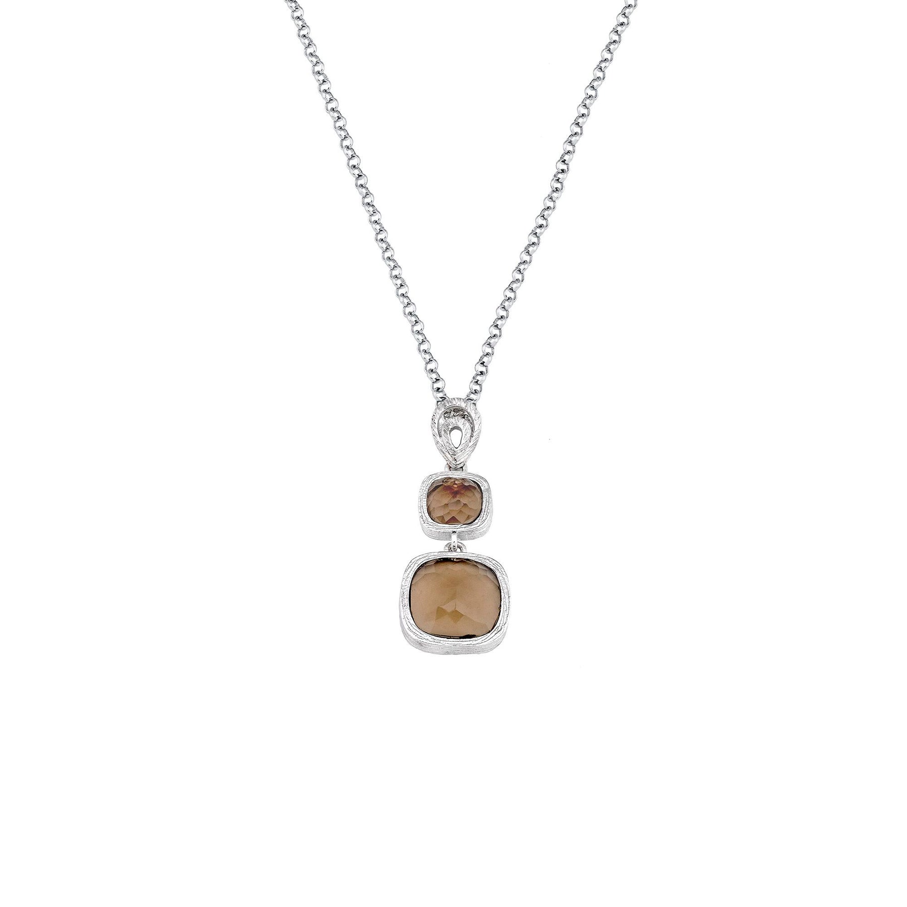 COLGANTE DOBLE CUARZO AHUMADO