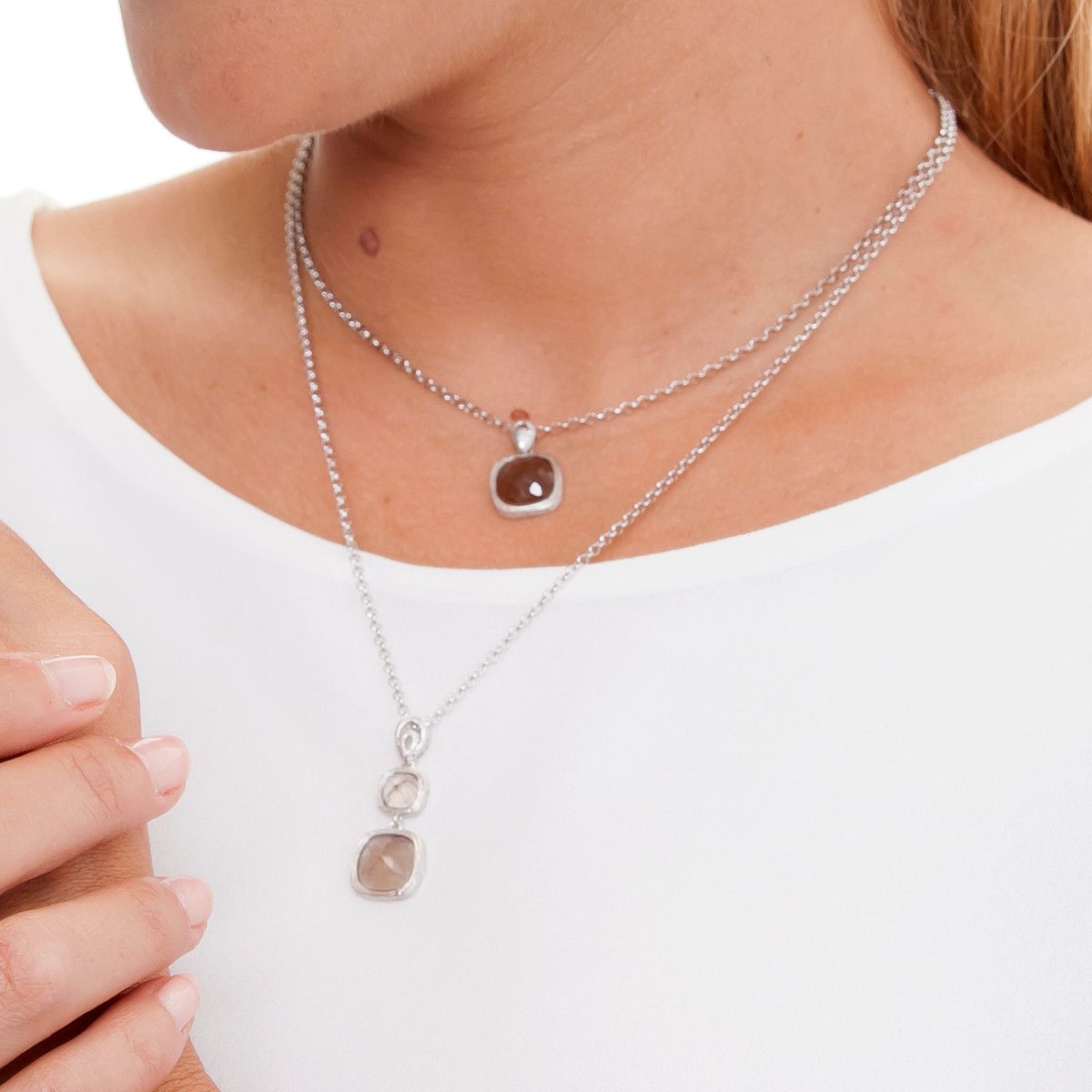 COLGANTE DOBLE CUARZO AHUMADO