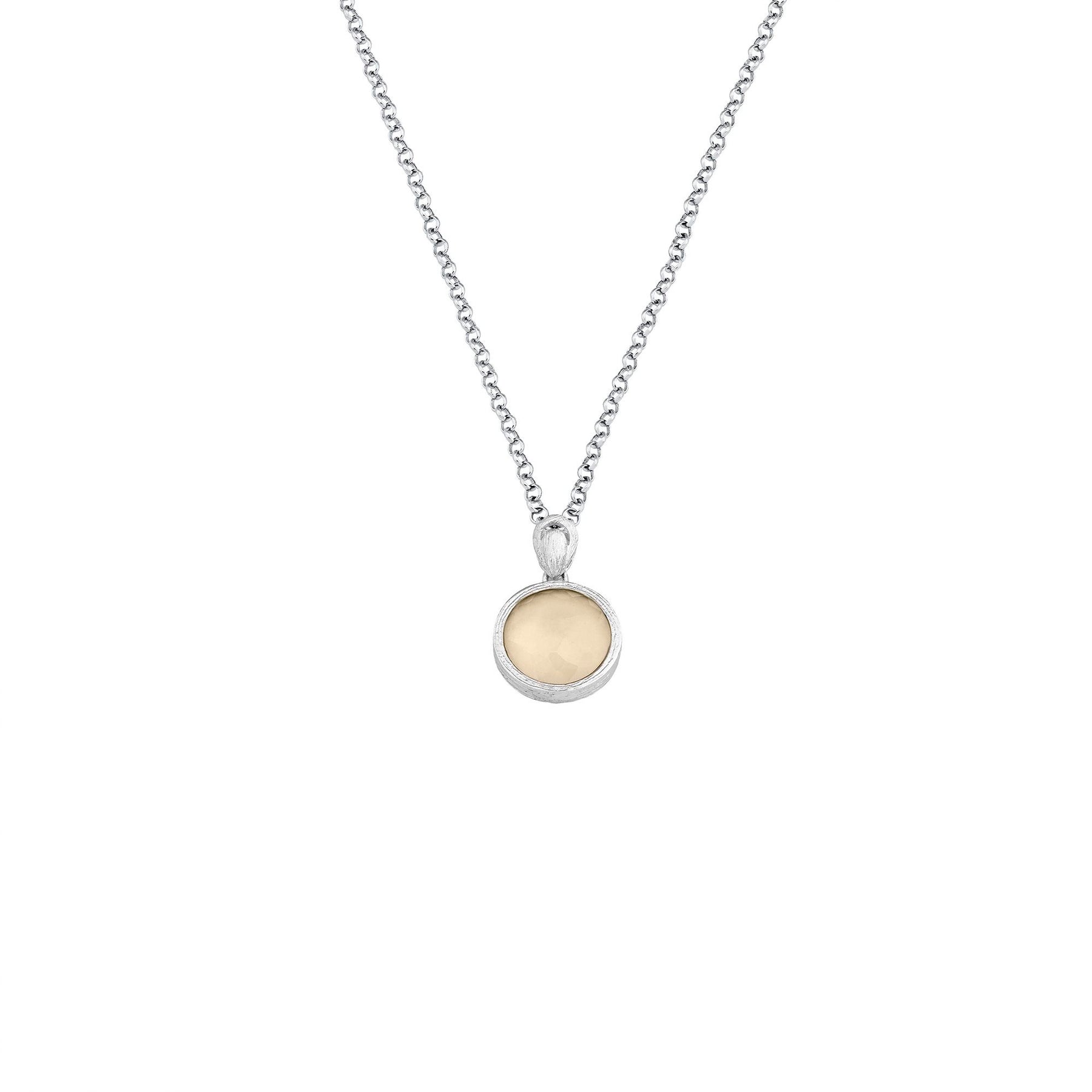 COLGANTE PLATA Y CUARZO LIMON