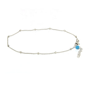 TURQUOISE BALL SILVER ANKLET