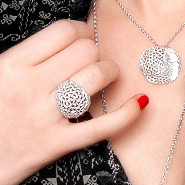 BAGUE DEUX TEXTURES ARGENT