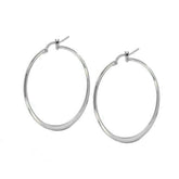 PENDIENTES PLANOS DE PLATA 32MM. Ø