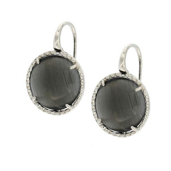 GRANDES BOUCLES D'OREILLES CROCHET GRIS DOUX