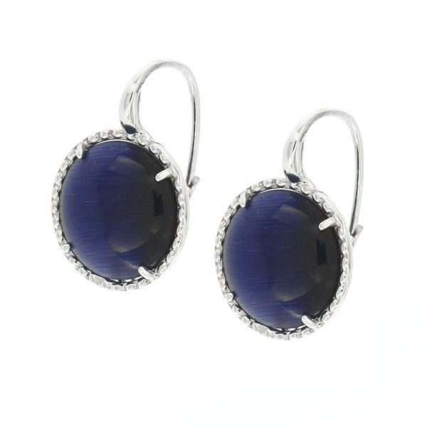 SWEET LARGE DARK BLUE HOOK EARRINGS
