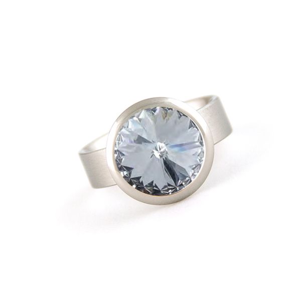 BAGUE EN ACIER AVEC CRISTAL SWAROVSKI 11mm