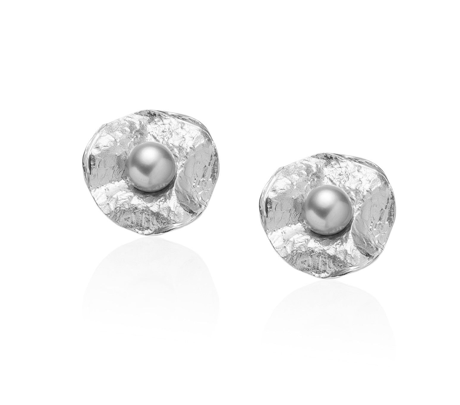 BOUCLES D'OREILLES PETITES PERLES GRISES