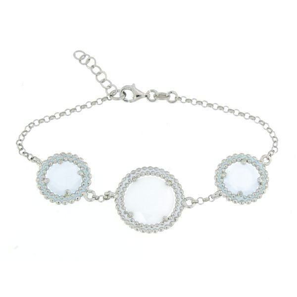 PULSERA KARAMEL CRISTAL AZUL - BLANCO