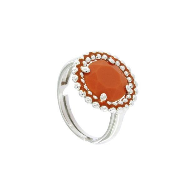 SMALL KARAMEL CRYSTAL CORAL RING