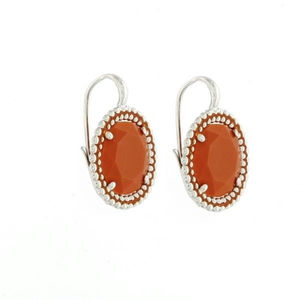 PENDIENTES KARAMEL GANCHO CRISTAL CORAL