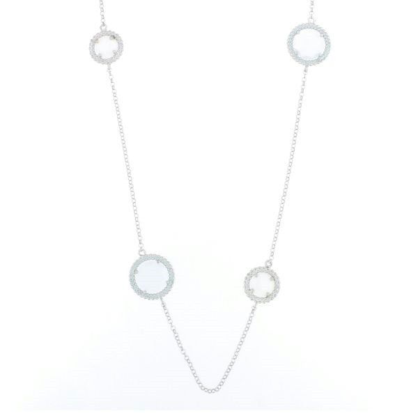 COLLAR KARAMEL CRISTAL AZUL - BLANCO