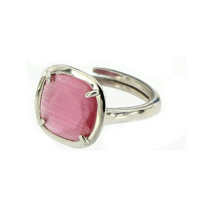 ANILLO CUADRADO ZINNIA ROSA