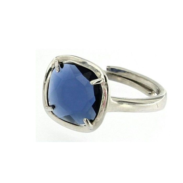 ANILLO CUADRADO ZINNIA AZUL