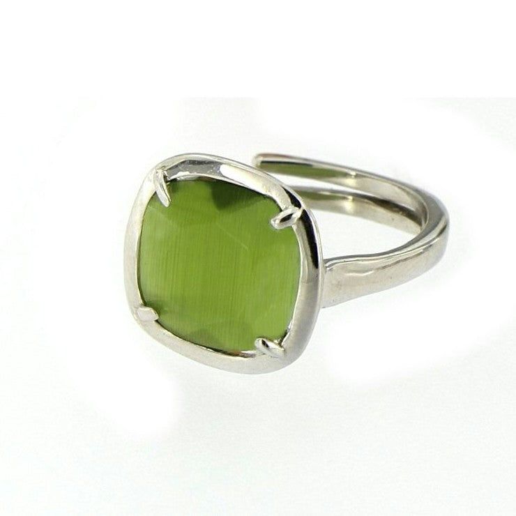 ANILLO CUADRADO ZINNIA VERDE