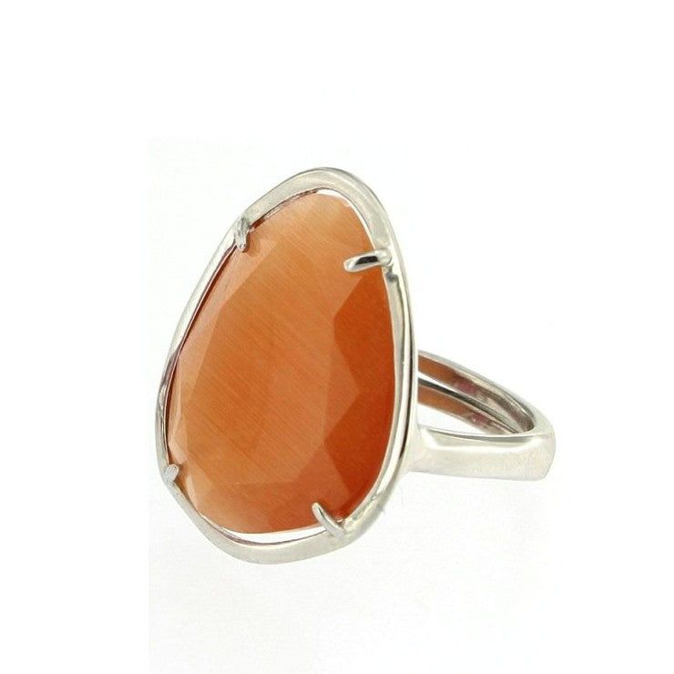 ANILLO ZINNIA OVALADO NARANJA