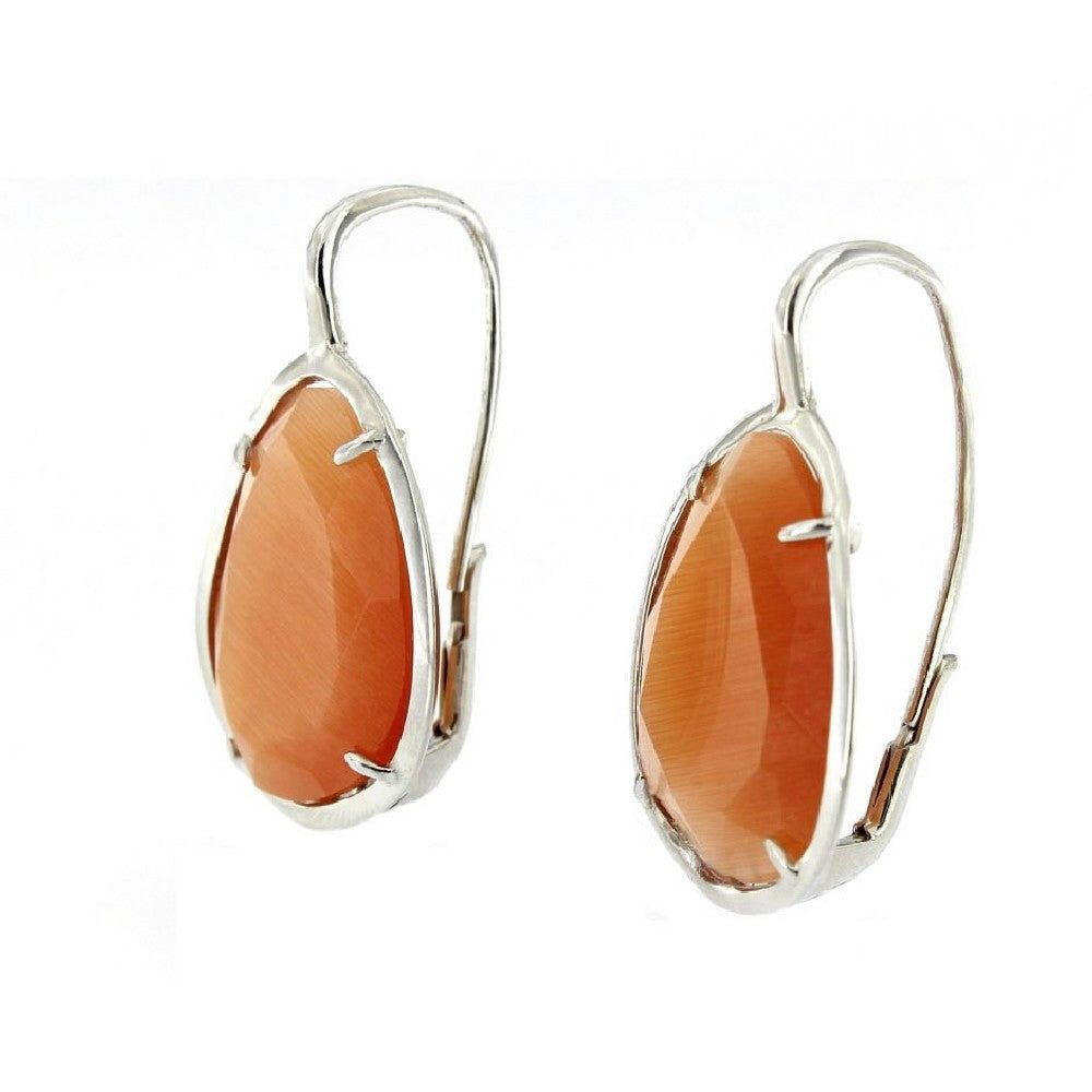 PENDIENTE GANCHO ZINNIA OVAL NARANJA