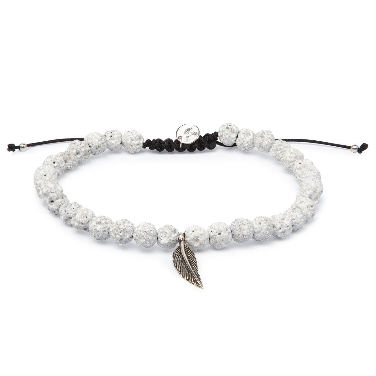 BRACELET EN ARGENT ET PIERRE DE LAVE EN BLANC 16