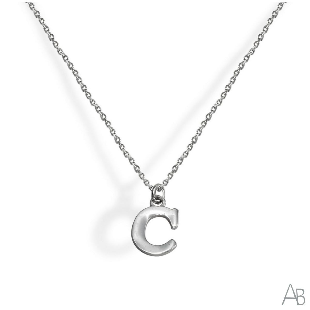 SILVER NECKLACE LETTER C