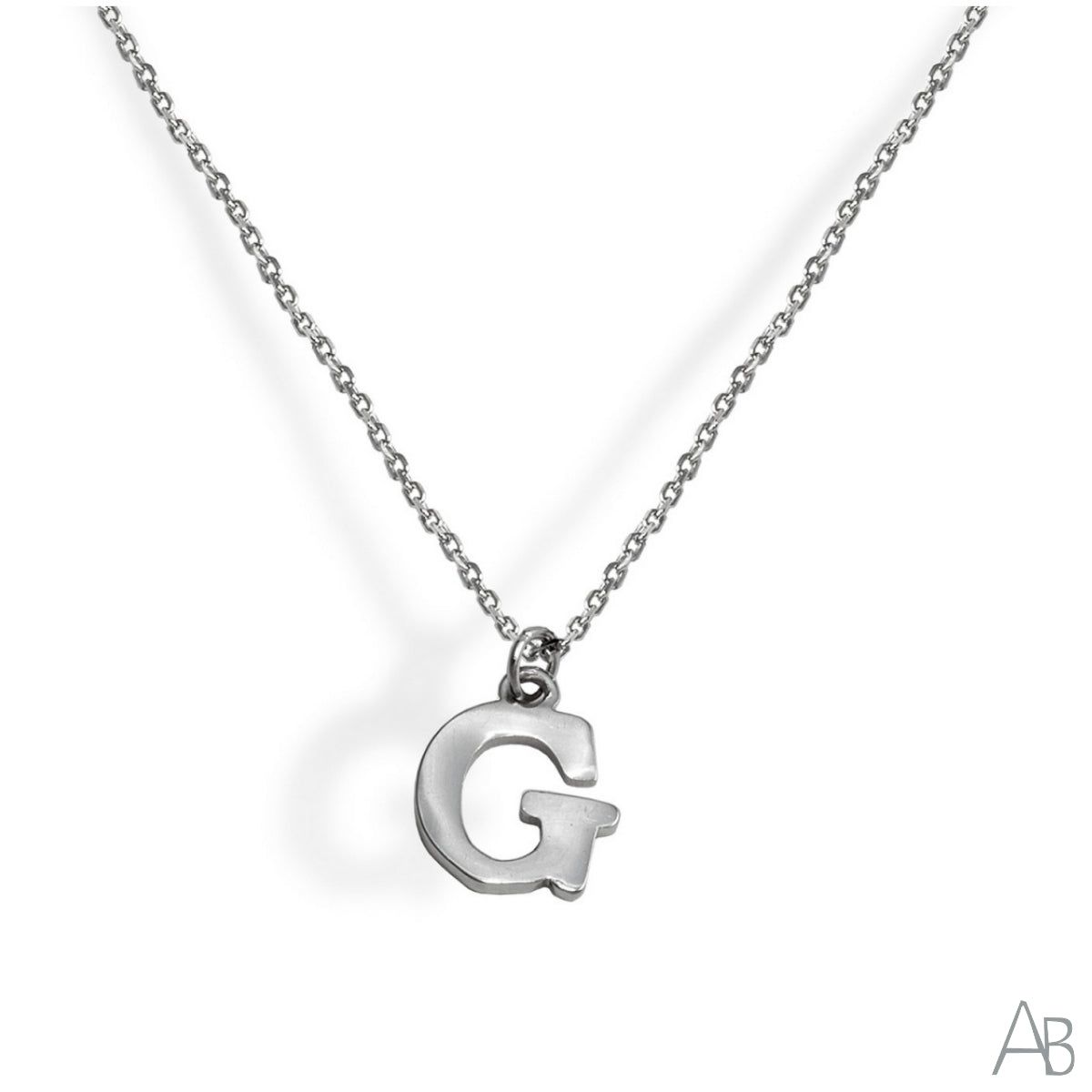 SILVER NECKLACE LETTER G