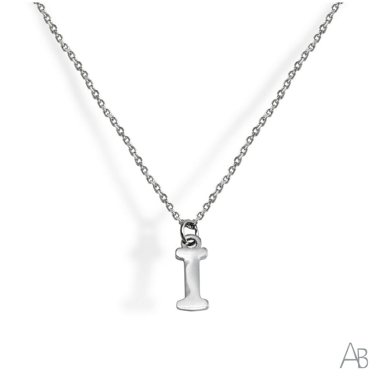 SILVER NECKLACE LETTER I