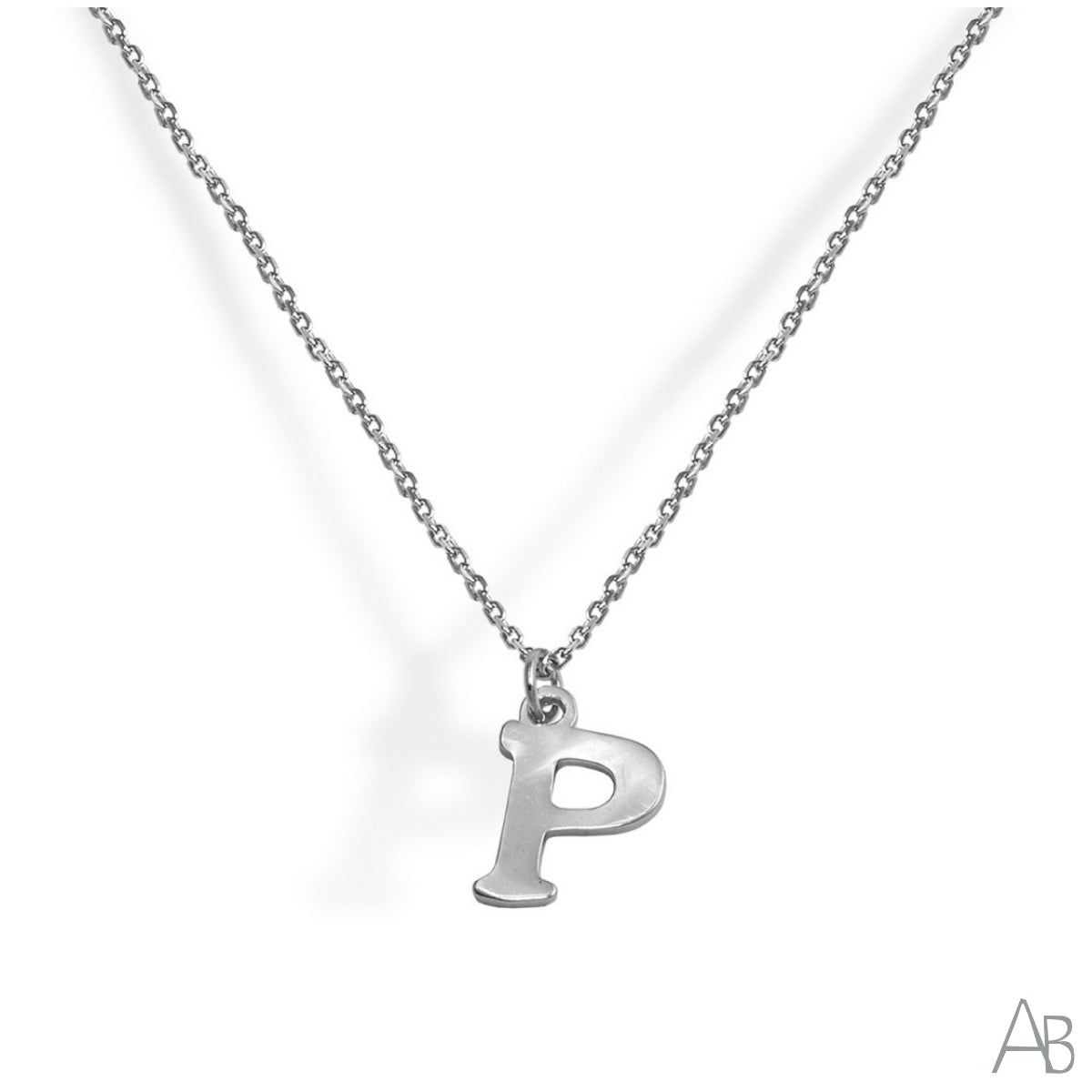 SILVER NECKLACE LETTER P