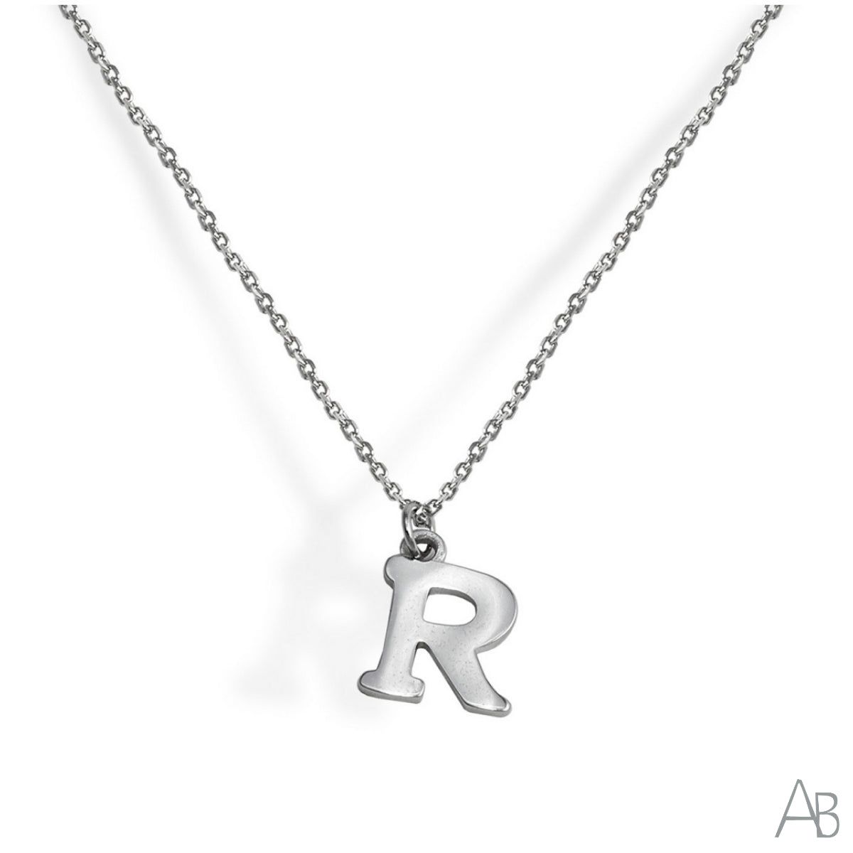 SILVER NECKLACE LETTER R