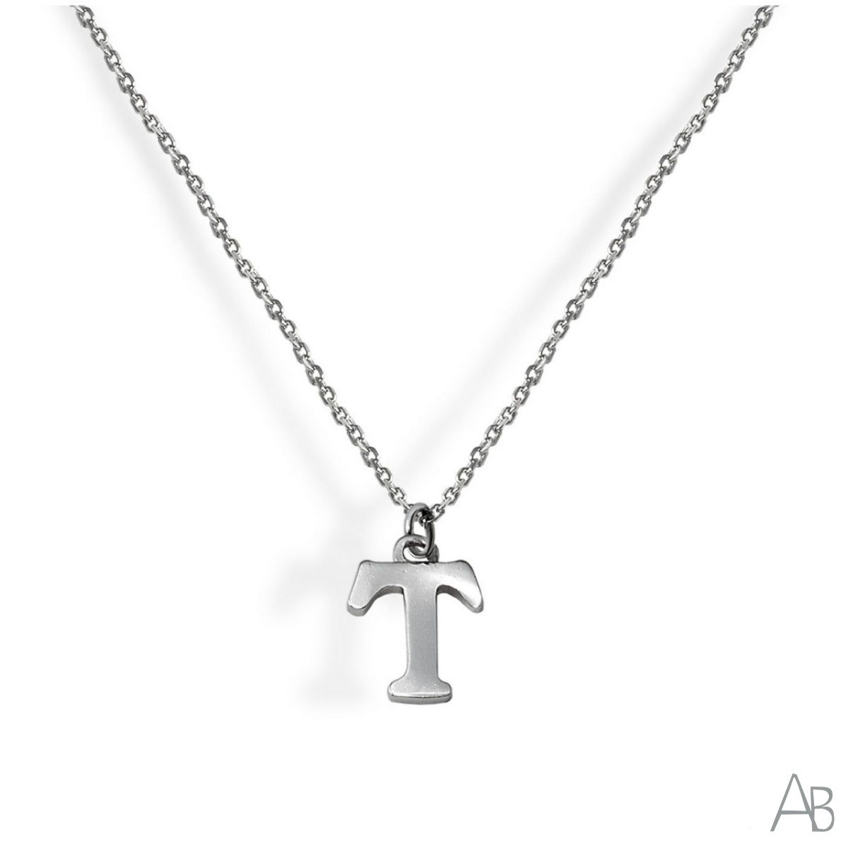 SILVER NECKLACE LETTER T