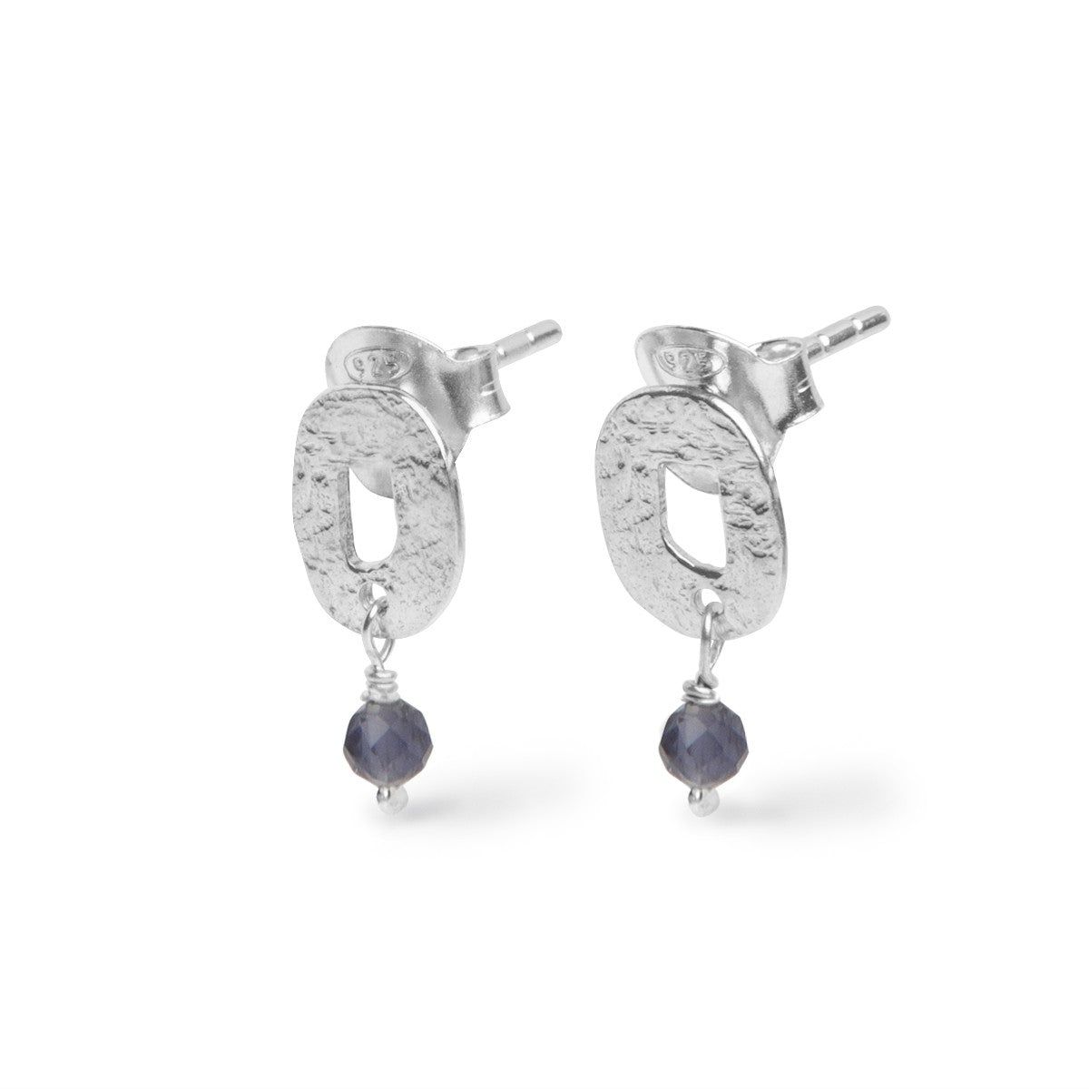 PENDIENTES PLATA OVALOS CON IOLITA
