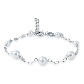 SILVER BRACELET WITH 7 PEARLS