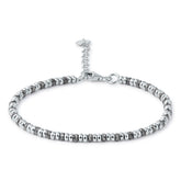 TWO-TONE SILVER BEADS BRACELET