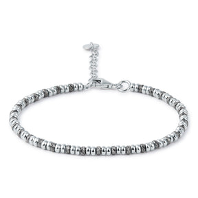 TWO-TONE SILVER BEADS BRACELET