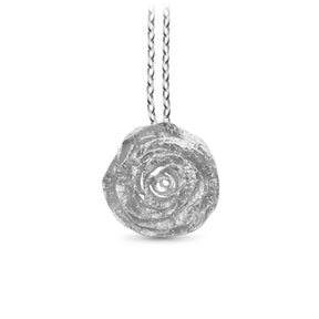 COLGANTE ROSA DE PLATA MATE