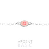 PULSERA KIDS PLATA Y ESMALTE ROSA