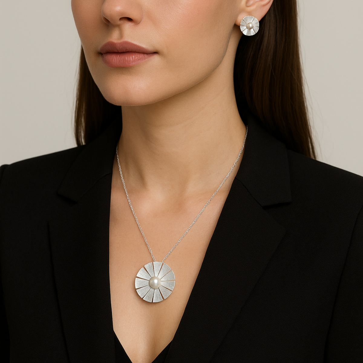 BOUCLES D'OREILLES FANNYS OMEGA AVEC PERLE