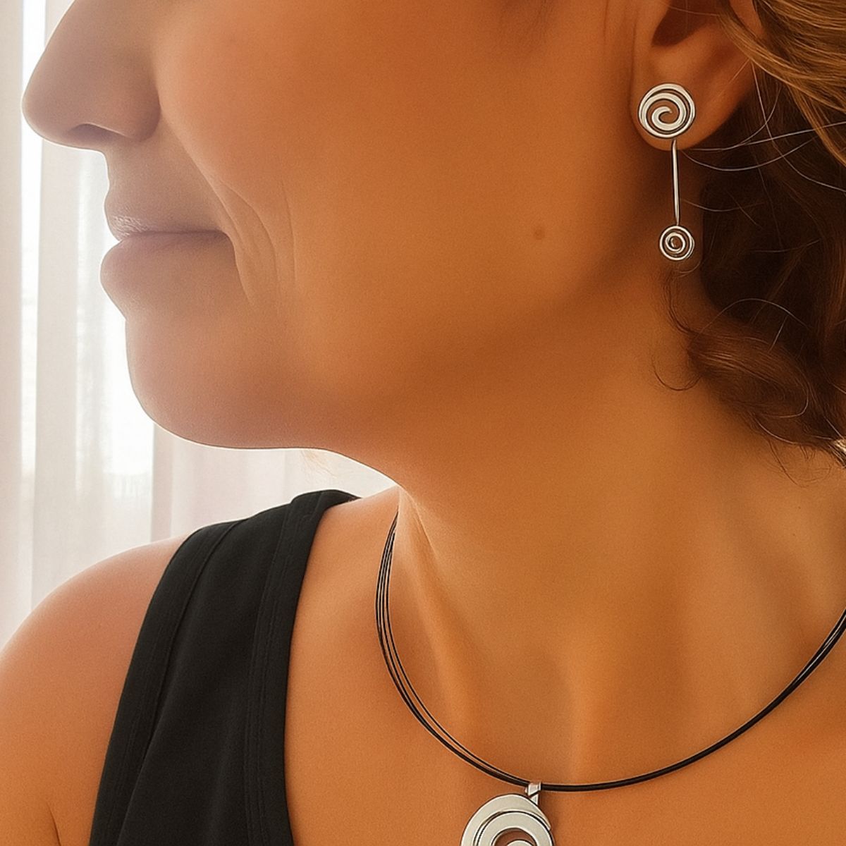 PENDIENTES LARGOS LAMIA ESPIRAL
