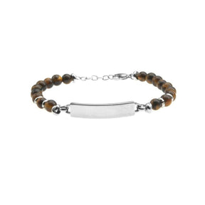 TIGER EYE AND STEEL STONES BRACELET