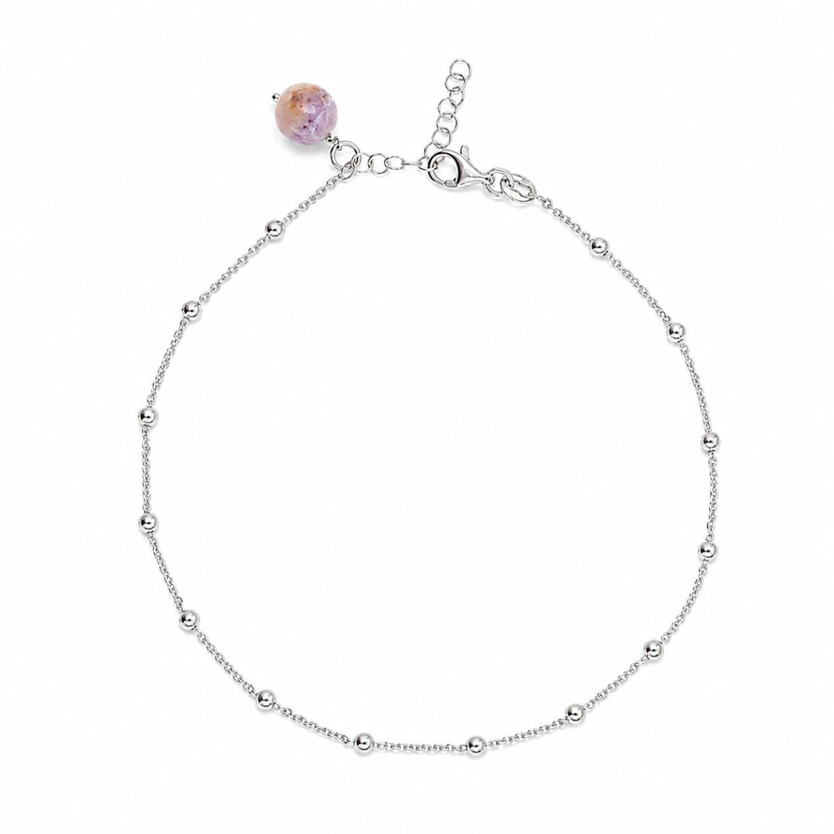 SILVER ANKLET WITH AGATE