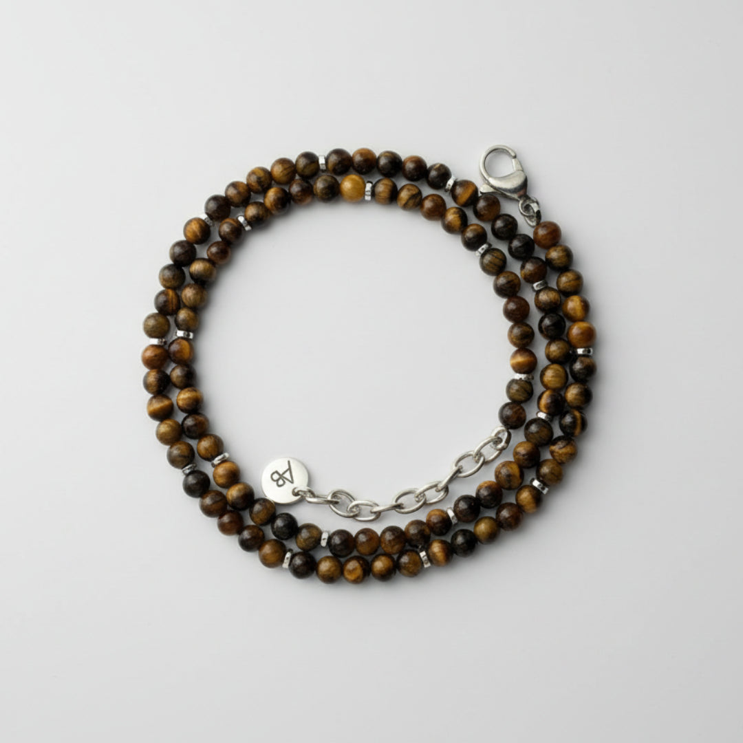 TIGER EYE BALLS NECKLACE