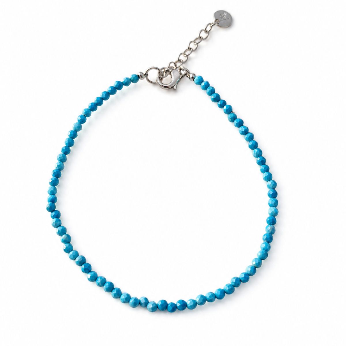 PULSERA TURQUESA AZUL CIERRE DE PLATA
