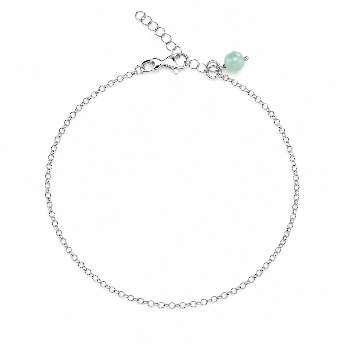 TOBILLERA PLATA CON CALCEDONIA