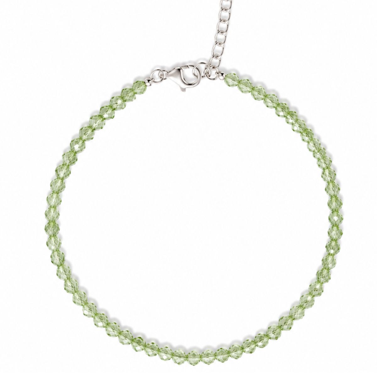 PULSERA PERIDOTO CIERRE DE PLATA