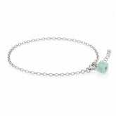 SILVER ANKLET WITH CHALCEDONY CUBE