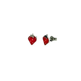 BOUCLES D'OREILLES ENFANT ÉMAIL FRAISE