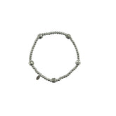 BRACELET ÉLASTIQUE EN ARGENT AVEC 5 GROSSES BOULES