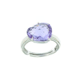 SILVER AND LAVENDER CRYSTAL CAPRI RING