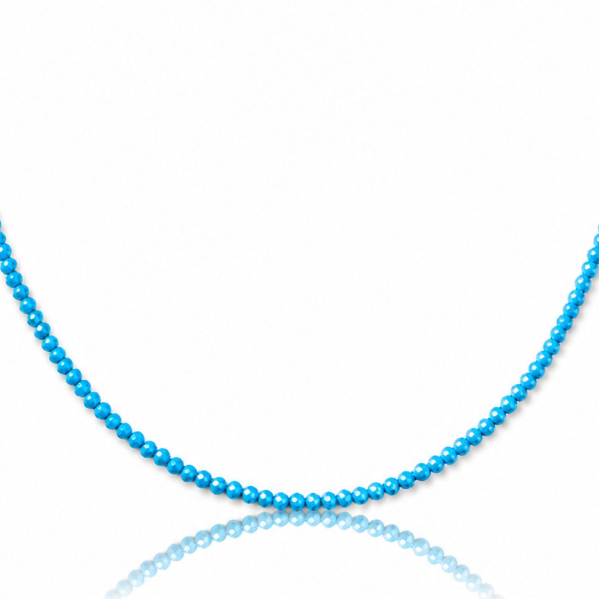 COLLAR TURQUESA AZUL CON CIERRE DE PLATA