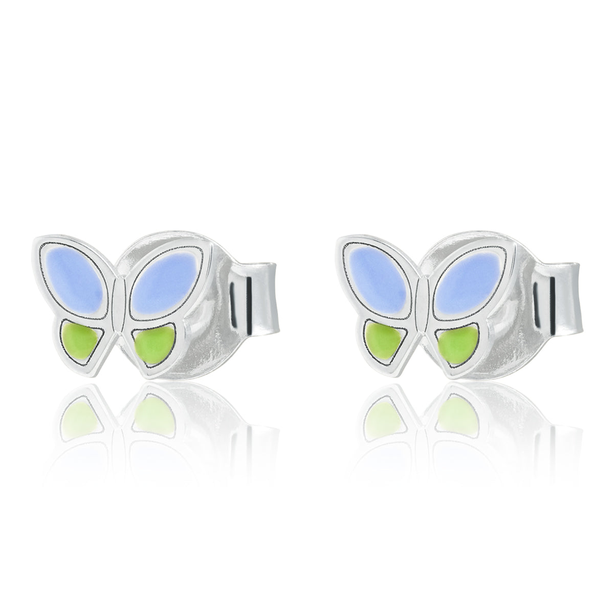 MINI BOUCLES D'OREILLES PAPILLON EN ÉMAIL